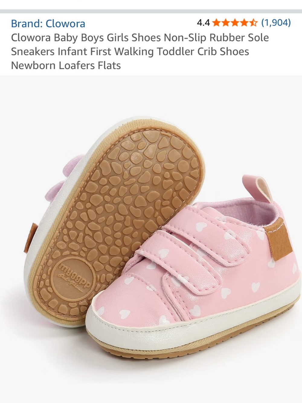 Pink Heart Baby Shoes - Non-Slip Toddler Sneakers